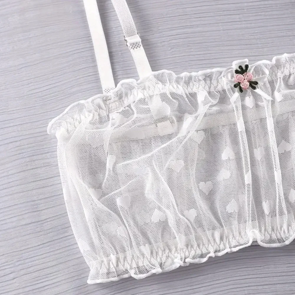 Elegant Sheer Hearts Lingerie Set - Picture 3 of 8